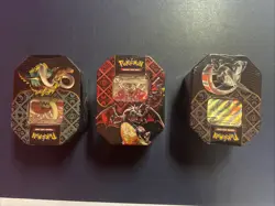 POKEMON TCG PALDEAN FATES TIN SET (3) CHARIZARD EX SHINY 🔥🔥🔥🔥 - Image 1