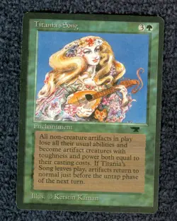 TITANIA'S SONG uncommon 1994 ANTIQUITIES Magic the Gathering Slight play - Image 1