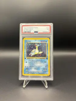Pokemon Fossil Lapras 1st Edition Holo Rare 10/62 PSA 7 Near Mint! - Image 1