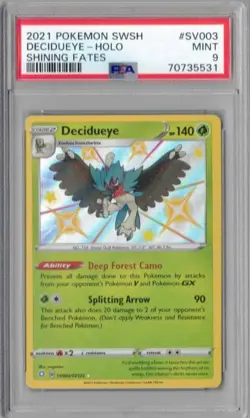 2021 Pokemon SWSH Shining Fates, #SV003, Decidueye Shiny Rare Holo, PSA 9, Mint - Image 1