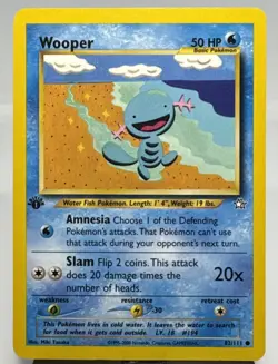 2000 Pokemon TCG Wooper 82/111 Neo Genesis 1st Edition Regular Card - Image 1