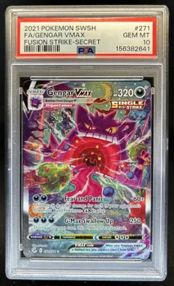 2021 Pokemon SWSH Fusion Strike Gengar VMAX #271/264 PSA 10 GEM MINT - Image 1