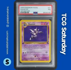 1999 POKEMON FOSSIL 1ST EDITION #21/62 HAUNTER PSA 7 - Image 1