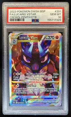 2019-2023 Pokemon SWSH Black Star Promos Lucario VST #SWSH291 PSA 10 GEM MINT - Image 1