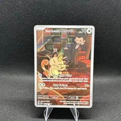 Team Rocket's Meowth 203/182 Illustration Rare Destined Rivals Pokemon Near Mint - Image 1