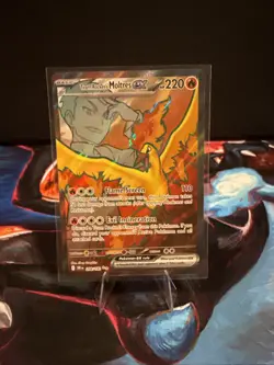 Team Rocket’s Moltres Ex 208/182 Destined Rivals Pokemon Full Art NM - Image 1