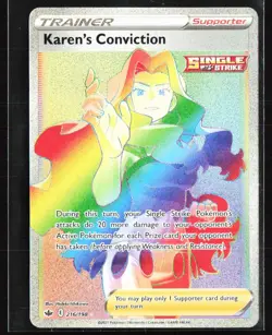 2021 Sword & Shield - Chilling Reign Karen’s Conviction Rare Rainbow #216 - Image 1