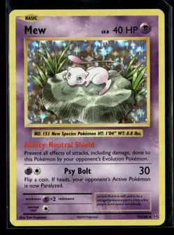 2016 POKEMON XY EVOLUTIONS PROMOS #53/108 MEW HOLO - Image 1