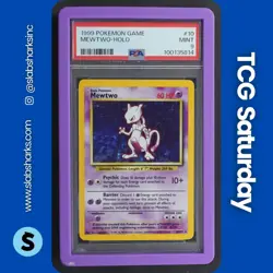 1999 POKEMON BASE SET UNLIMITED #10/102 MEWTWO HOLO RARE PSA 9 - Image 1