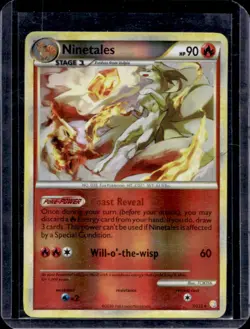 2010 Pokemon HeartGold & SoulSilver Ninetales Reverse Holo #7/123 - Image 1
