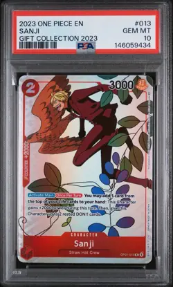 2023 ONE PIECE GIFT COLLECTION #013 SANJI PROMO ALT ART PSA 10 - Image 1