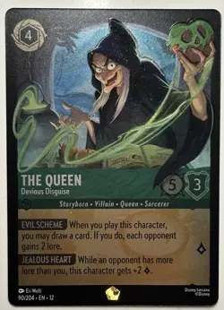 Disney Lorcana Wilds Unknown The Queen Devious Disguise 90/204 LEGENDARY FOIL - Image 1