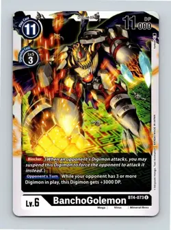 BanchoGolemon BT4-073 Uncommon Black Mega (Lv6) Digimon Card CCG - Image 1