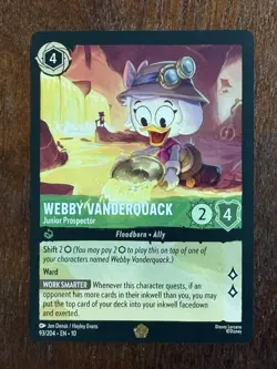 Disney Lorcana Webby Vanderquack Junior Prospector Legendary Non-foil - Image 1