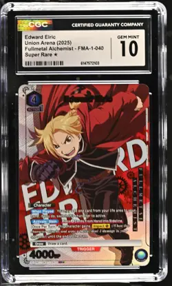 Union Arena GRADED Edward Elric 040 FMA SR⭐ 10 CGC ENGLISH - Image 1