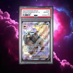 Pokemon Destined Rivals Arven's Mabosstiff EX #218 Ultra Rare PSA 10 Graded Card - Image 1