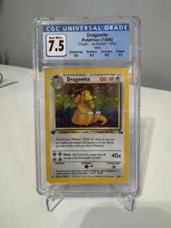 Pokemon Card Dragonite 1999 Fossil 1st Edition Holo Card 4/62 CGC 7.5 - Image 1