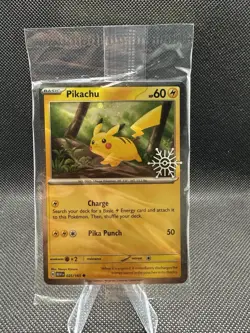 Pikachu 025/165 Pokemon Holiday Calendar 2025 Festive Stamp Promo SEALED - Image 1