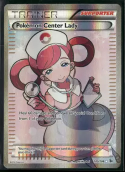 2014 Pokemon XY Flashfire Pokemon Center Lady 105/106 Full Art Ultra Rare NM - Image 1