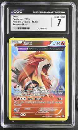 Entei 2015 Pokemon Ancient Origins Reverse Holo CGC 7 #15 - Image 1