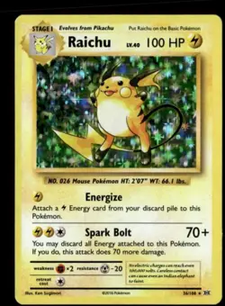 2016 POKEMON XY EVOLUTIONS PROMOS #36/108 RAICHU HOLO - Image 1