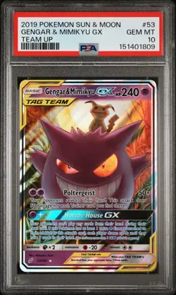 PSA 10 Gengar & Mimikyu GX 53/181 TEAM UP 2019 Pokemon English Sun & Moon - USA - Image 1