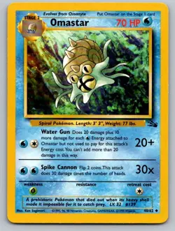 Omastar 40/62 Uncommon Fossil Pokemon Unlimited Lightly Played - Image 1