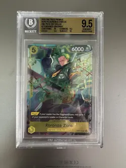 2025 ONE PIECE OP07-113 RORONOA ZORO ONE PIECE DAY DALLAS BGS 9.5 -New BGS Label - Image 1