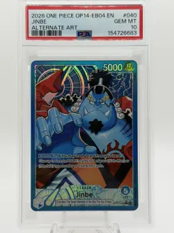 2026 One Piece OP 14-EB04 Jinbe Alternate Art #40 PSA 10 - Image 1