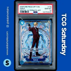 2025 ONE PIECE A FIST OF DIVINE SPEED #OP06-119 SANJI SP SP ALT ART SEC PSA 10 - Image 1