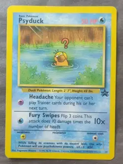 Vtg WOTC Black Star Promotional Pokemon Card #20: "Question Mark" Psyduck (2000) - Image 1