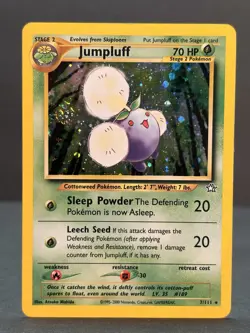 Jumpluff 7/111 Holo Rare Neo Genesis Pokemon Card Unlimited LP - SWIRL - Image 1