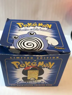 1999 Pokemon Poliwhirl Limited Edition 23k Gold Plt Trading Card Pokeball Blue - Image 5