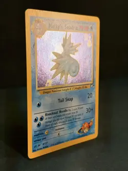 Misty’s Seadra 9/132 Holo Rare Gym Heroes Pokemon Card Unlimited LP - SWIRL - Image 2