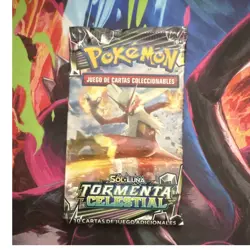 Pokemon Sol y Luna Tormenta Celestial Booster Pack Spanish 10 Cards Blaziken - Image 1