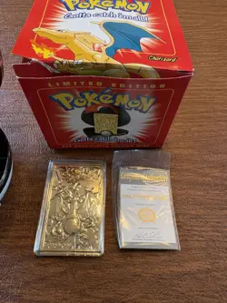 Vintage Pokemon Charizard Limited Edition 23k Gold Plated Trading Card Pokeball - Image 3
