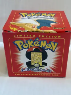 Vintage Pokemon Charizard Limited Edition 23k Gold Plated Trading Card Pokeball - Image 5