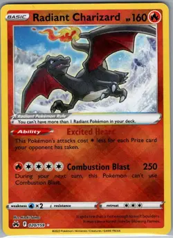 Radiant Charizard 020/159 SWSH: Crown Zenith - Pokemon Card - NM - Image 1
