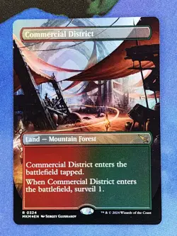 1x FOIL FULL ART Commercial District, NM, MKM, Magic: the Gathering, MtG - Image 1