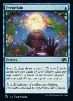 NM-Mint, English MTG Regular Preordain Jumpstart 2022 Magic the Gathering - Image 1