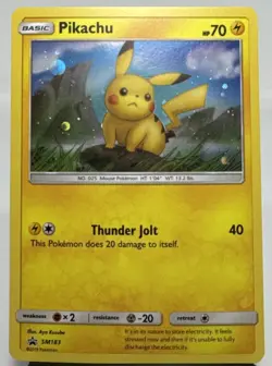 Pokemon TCG Pikachu SM183 Sm Black Star Promo Holo Card - Image 1