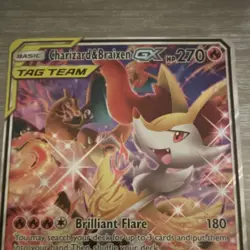 Charizard & Braixen GX TAG TEAM Promo SM230 Holo Pokemon Card Jumbo - Image 2