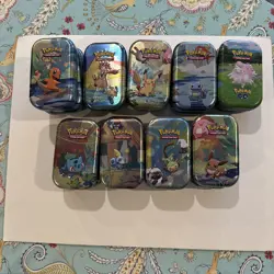 Empty Collectors Pokemon Mini Tins , Lot Of 37. - Image 1