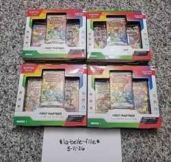 Lot of (4) Pokemon TCG First Partner Illustration Booster Packs SEALED/NEW - Image 1