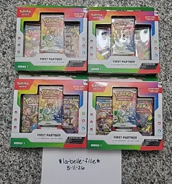 Lot of (4) Pokemon TCG First Partner Illustration Booster Packs SEALED/NEW - Image 2