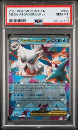 Mega Abomasnow EX 036/132 Double Rare - GEM MINT PSA 10. Pokemon Mega Evolution - Image 1