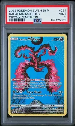 Galarian Moltres SWSH 284 MINT PSA 9. Pokemon SW&SH Black Star Promos - Image 1