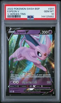 Espeon V SWSH201 GEM MINT PSA 10. Pokemon SW&SH Black Star Promos - Image 1