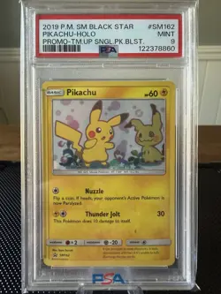 2019 Pokemon SM Black Star Promo #SM162 Pikachu-Holo Promo PSA 9 - Image 1