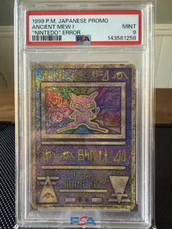 Pokemon 1999 Ancient Mew I Holo Rare - Movie Promo Card - Nintendo Error PSA 9 - Image 1